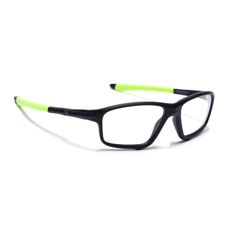Voyage Active Black Rectangle Eyeglasses for Men & Women (6687MG5662-C4)