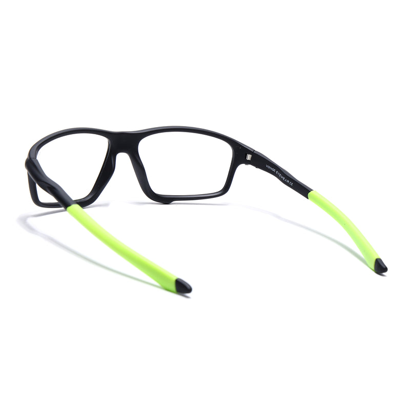 Voyage Active Black Rectangle Eyeglasses for Men & Women (6687MG5662-C4)