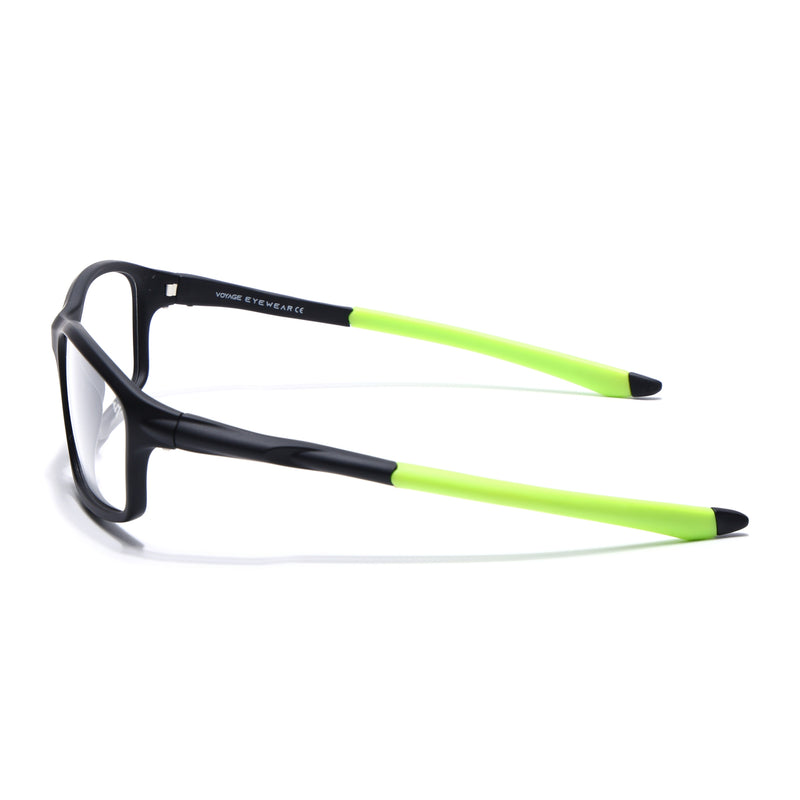 Voyage Active Black Rectangle Eyeglasses for Men & Women (6687MG5662-C4)