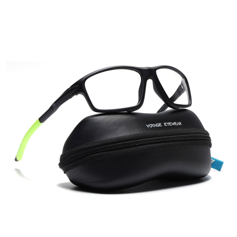 Voyage Active Black Rectangle Eyeglasses for Men & Women (6687MG5662-C4)