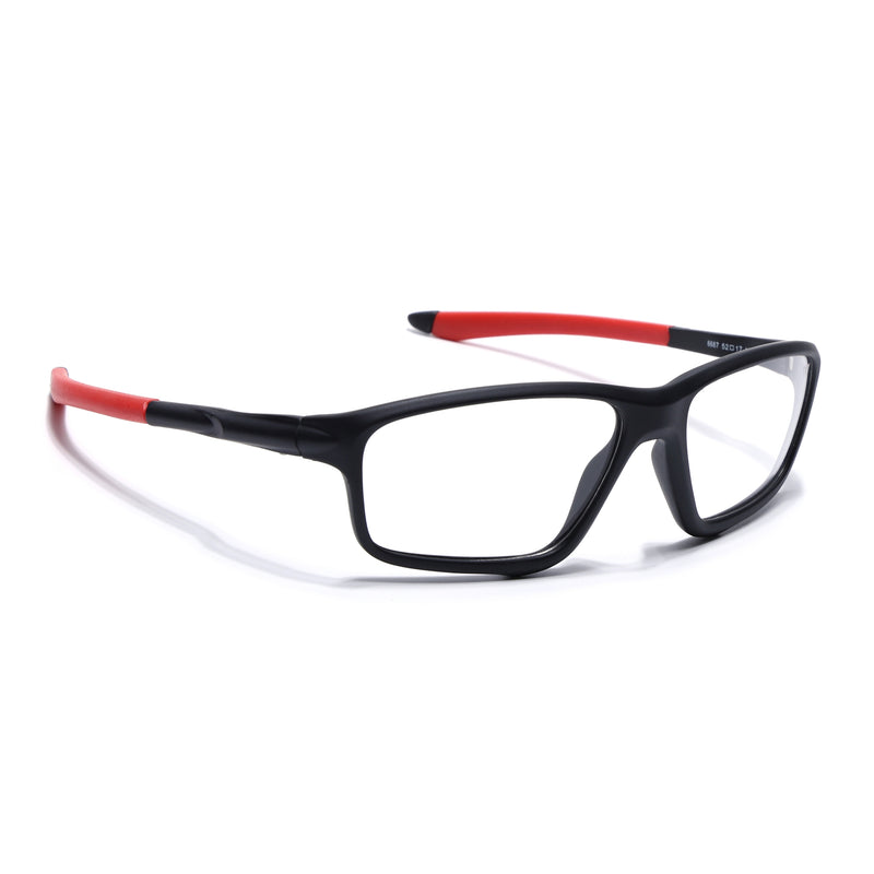 Voyage Active Black Rectangle Eyeglasses for Men & Women (6687MG5663-C5)
