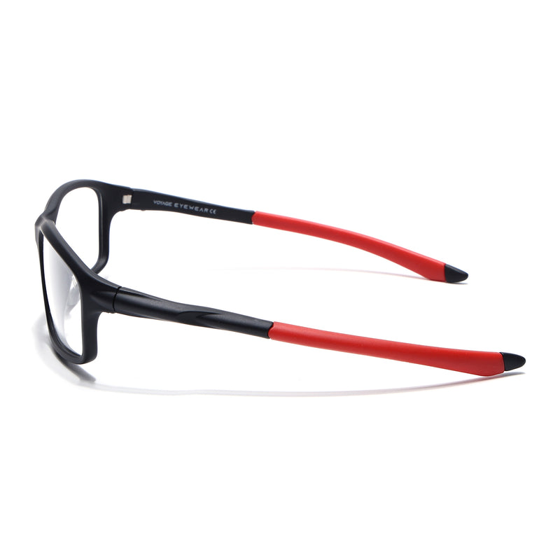 Voyage Active Black Rectangle Eyeglasses for Men & Women (6687MG5663-C5)