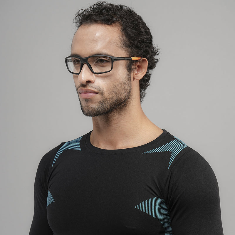 Voyage Active Black Rectangle Eyeglasses for Men & Women (6687MG5664-C6)