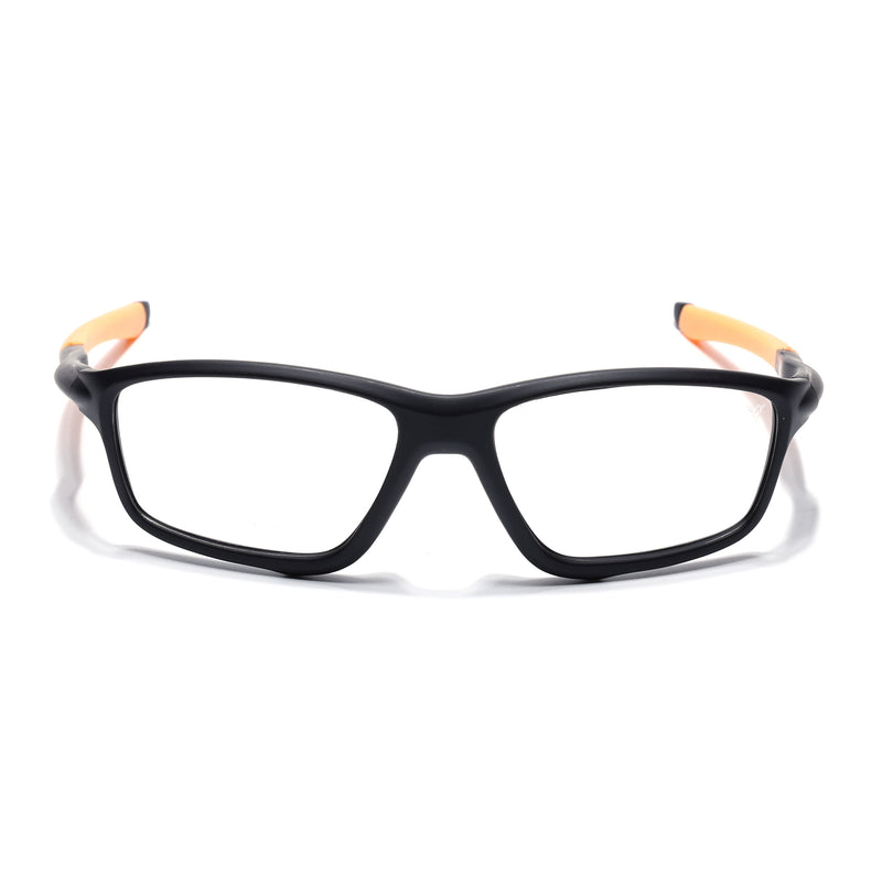Voyage Active Black Rectangle Eyeglasses for Men & Women (6687MG5664-C6)