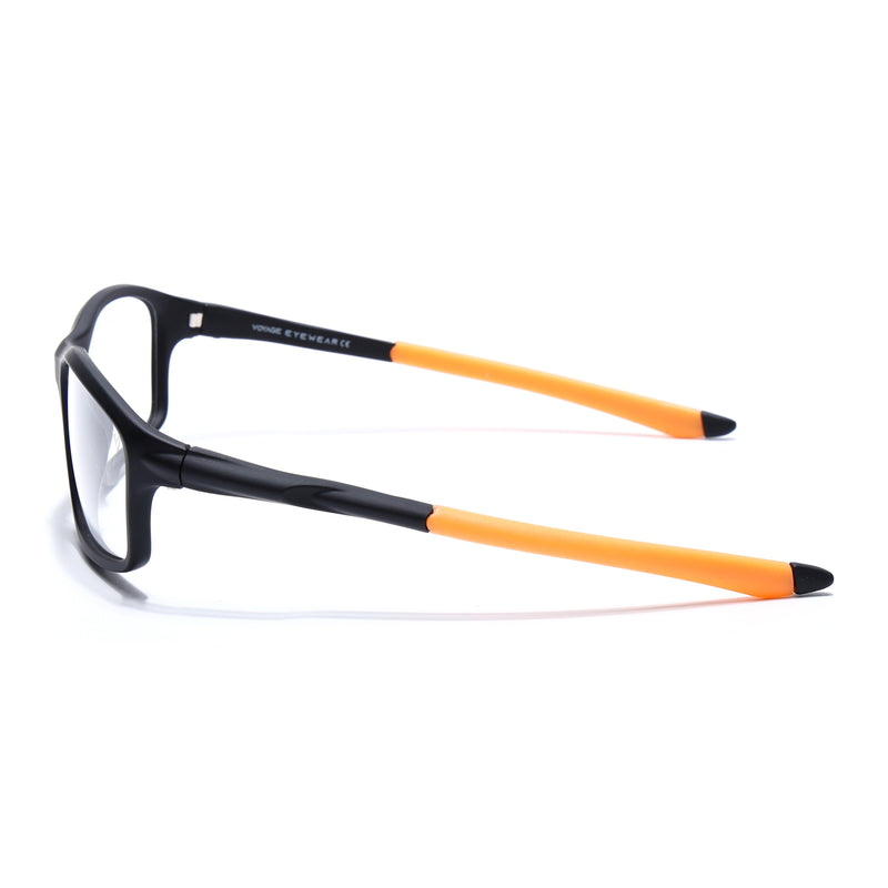 Voyage Active Black Rectangle Eyeglasses for Men & Women (6687MG5664-C6)