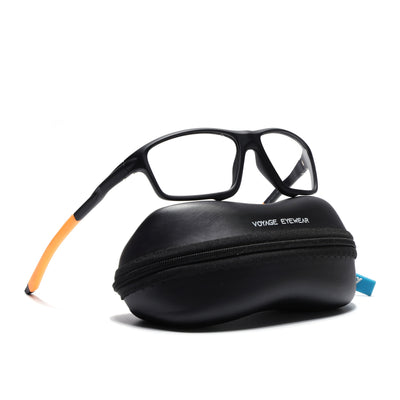 Voyage Active Black Rectangle Eyeglasses for Men & Women (6687MG5664-C6)