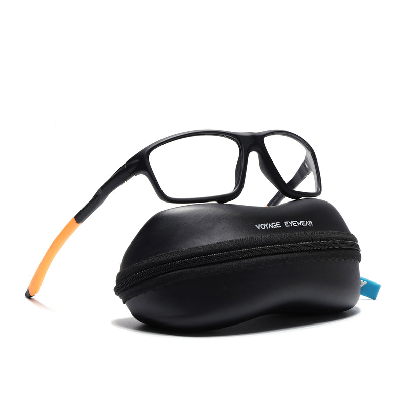 Voyage Active Black Rectangle Eyeglasses for Men & Women (6687MG5664-C6)