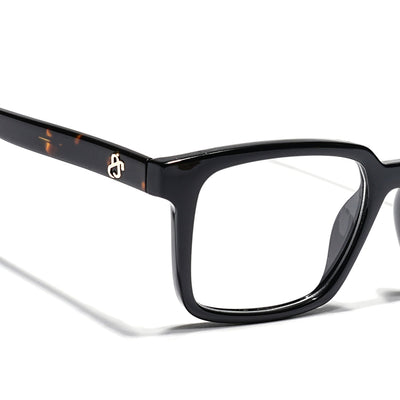 Eyejack Shine Black Rectangle Eyeglasses for Men & Women (668801FCL2318)