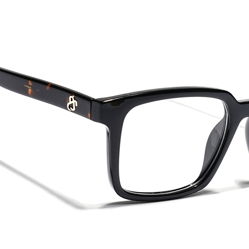 Eyejack Shine Black Rectangle Eyeglasses for Men & Women (668801FCL2318)