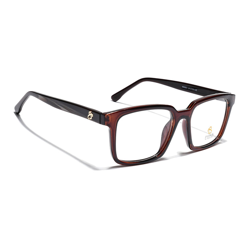 Eyejack Brown Rectangle Eyeglasses for Men & Women (668801FCL2324)
