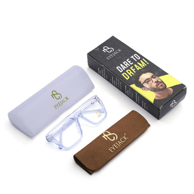 Eyejack Light Blue Wayfarer Eyeglasses for Men & Women (668804FCL2359)