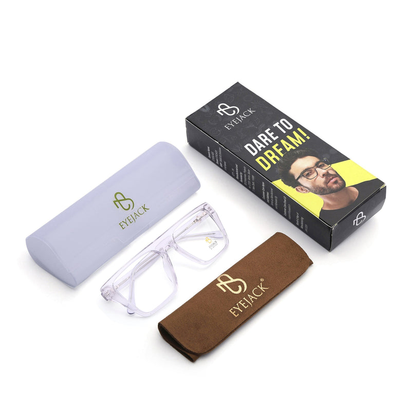 Eyejack Transparent Wayfarer Eyeglasses for Men & Women (668804FCL2363)
