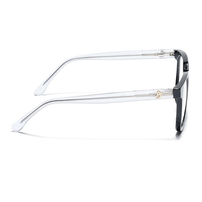Eyejack Shine Black Square Eyeglasses for Men & Women (668805FCL2365)