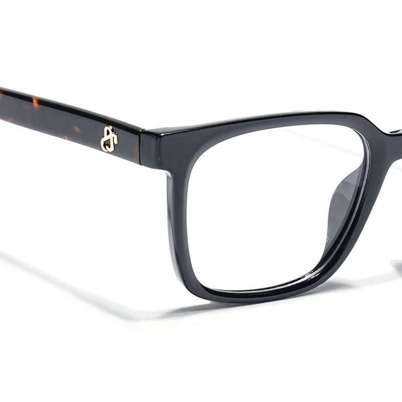 Eyejack Shine Black Square Eyeglasses for Men & Women (668805FCL2366)