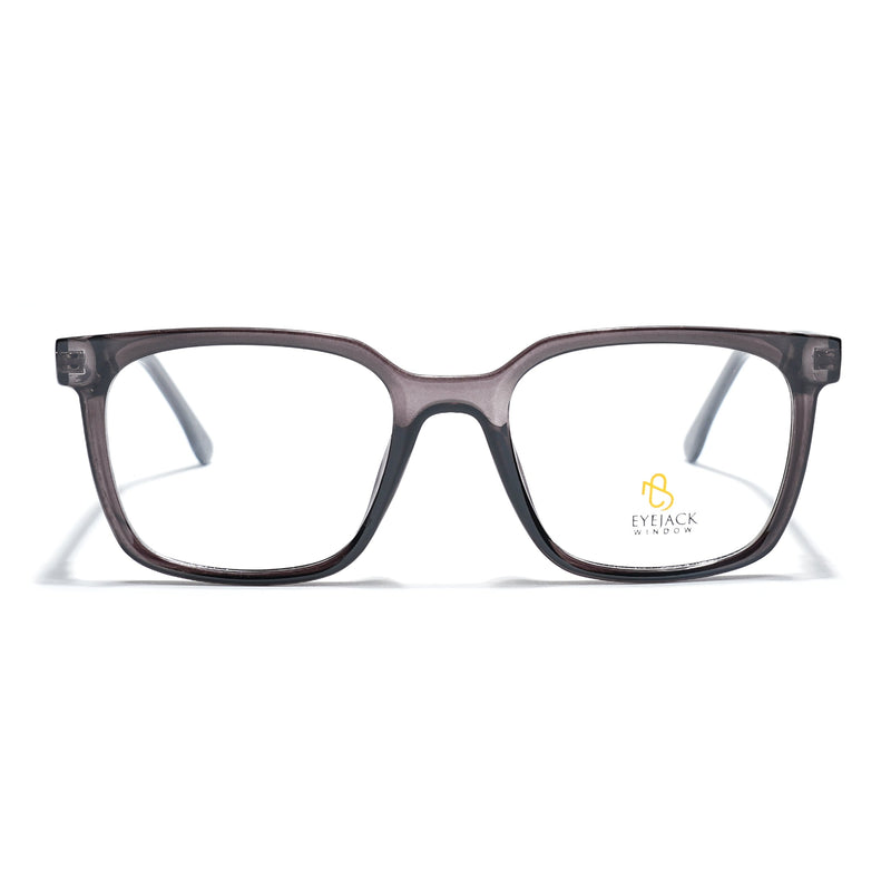 Eyejack Grey Square Eyeglasses for Men & Women (668805FCL2367)