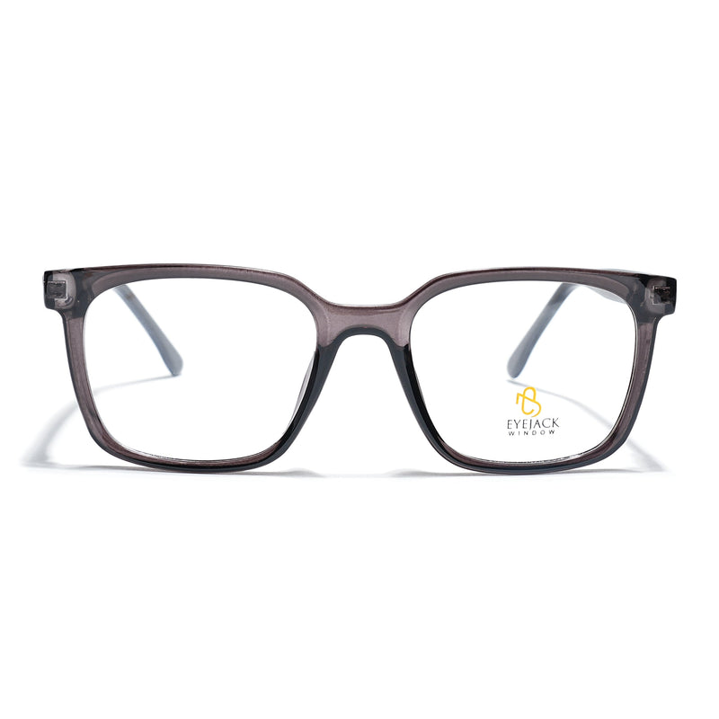 Eyejack Grey Square Eyeglasses for Men & Women (668805FCL2368)