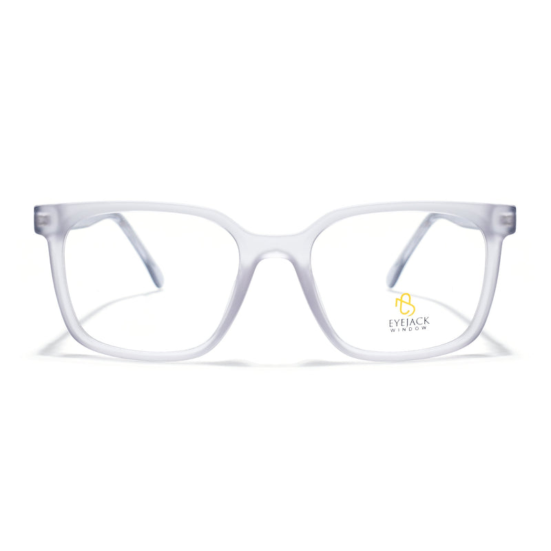 Eyejack Matt Grey Square Eyeglasses for Men & Women (668805FCL2369)