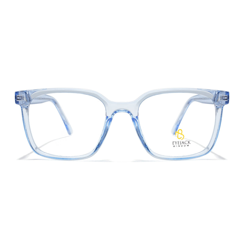 Eyejack Light Blue Square Eyeglasses for Men & Women (668805FCL2371)
