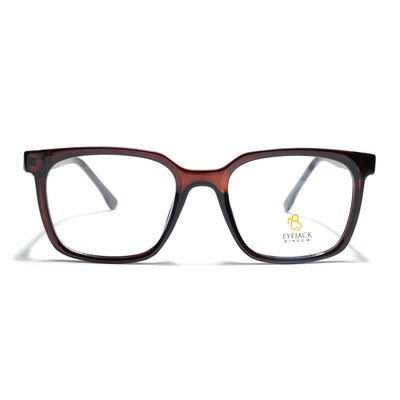 Eyejack Brown Square Eyeglasses for Men & Women (668805FCL2372)