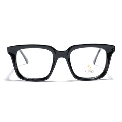 Eyejack Shine Black Square Eyeglasses for Men & Women (668806FCL2376)