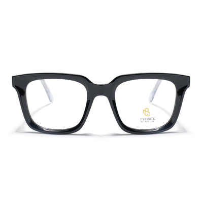 Eyejack Shine Black Square Eyeglasses for Men & Women (668806FCL2377)