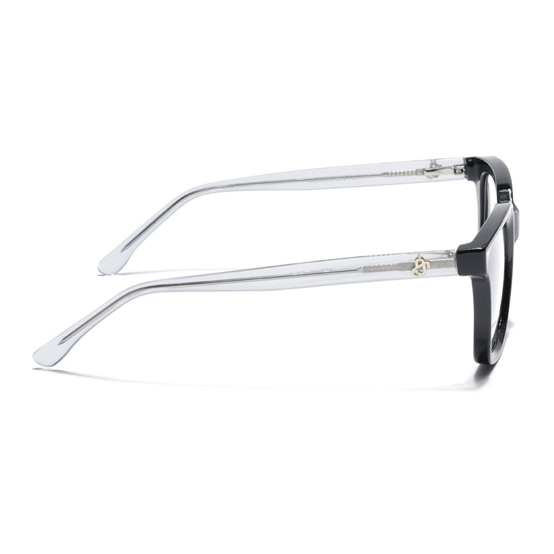 Eyejack Shine Black Square Eyeglasses for Men & Women (668806FCL2377)