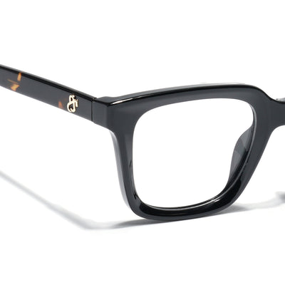 Eyejack Shine Black Square Eyeglasses for Men & Women (668806FCL2378)