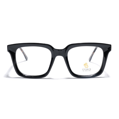Eyejack Shine Black Square Eyeglasses for Men & Women (668806FCL2378)