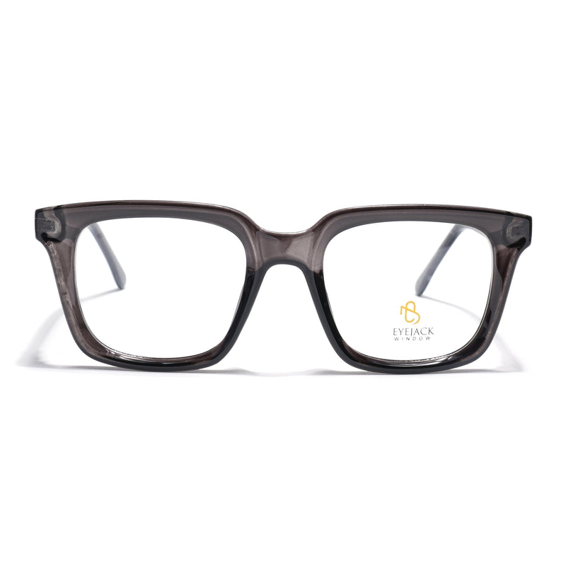 Eyejack Grey Square Eyeglasses for Men & Women (668806FCL2380)