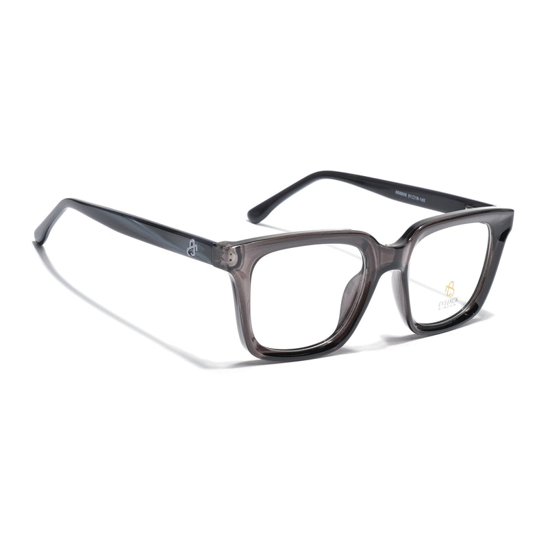 Eyejack Grey Square Eyeglasses for Men & Women (668806FCL2380)