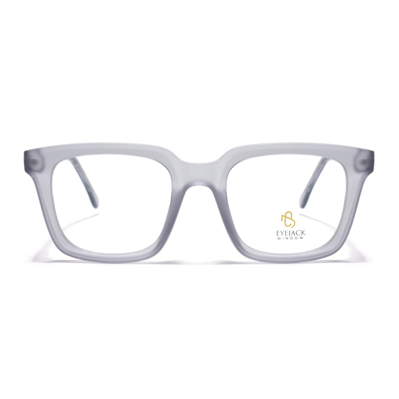Eyejack Matt Grey Square Eyeglasses for Men & Women (668806FCL2381)