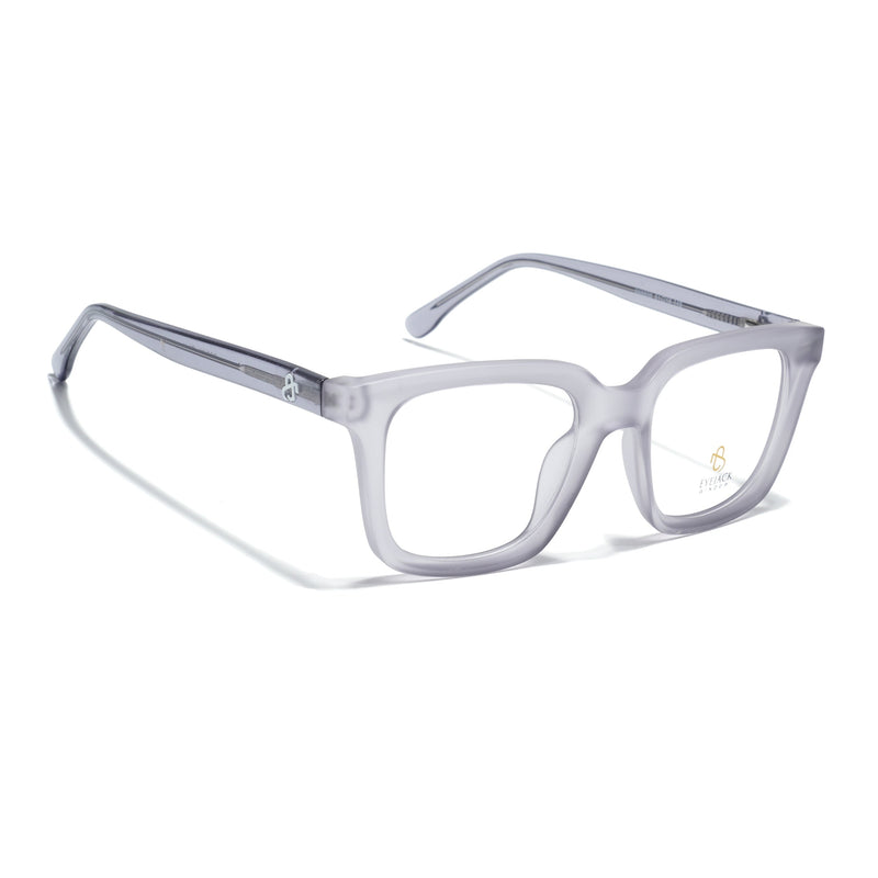 Eyejack Matt Grey Square Eyeglasses for Men & Women (668806FCL2381)