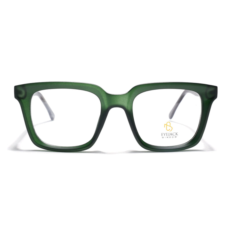 Eyejack Green Square Eyeglasses for Men & Women (668806FCL2385)