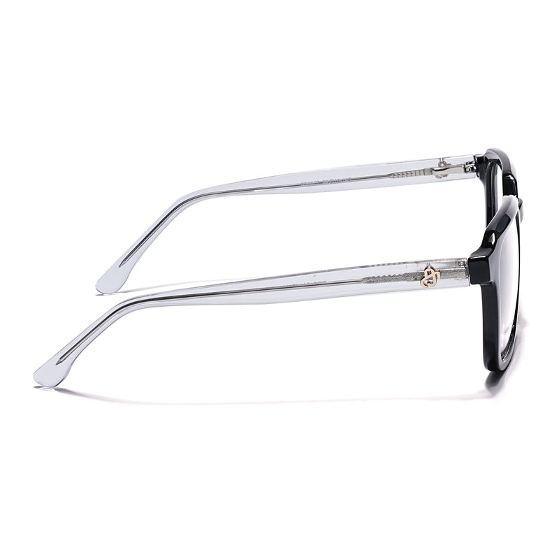 Eyejack Shine Black Square Eyeglasses for Men & Women (668807FCL2389)