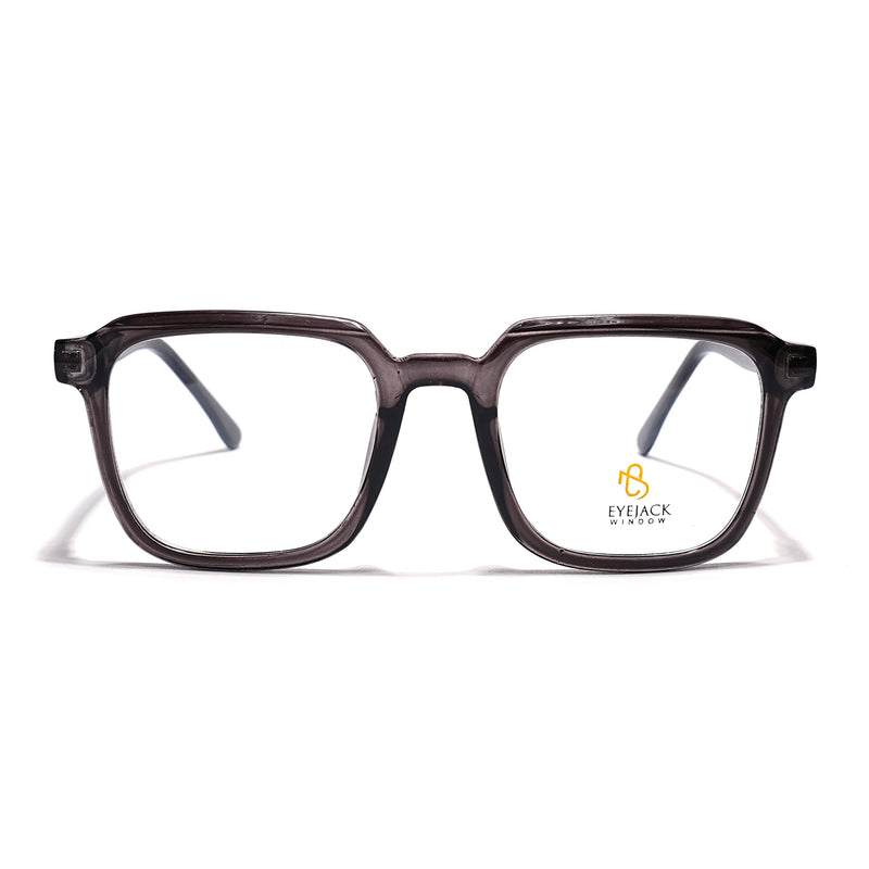 Eyejack Grey Square Eyeglasses for Men & Women (668807FCL2392)