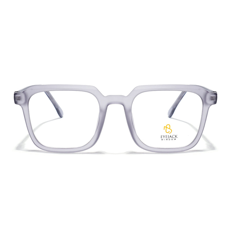 Eyejack Matt Grey Square Eyeglasses for Men & Women (668807FCL2393)