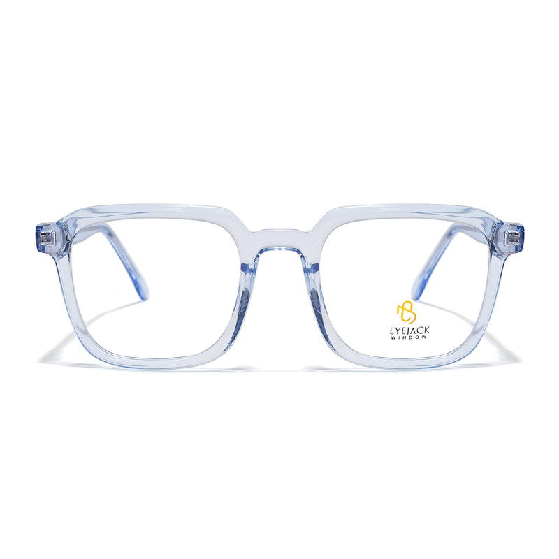 Eyejack Light Blue Square Eyeglasses for Men & Women (668807FCL2395)
