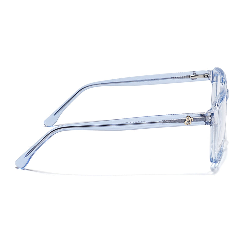 Eyejack Light Blue Square Eyeglasses for Men & Women (668807FCL2395)