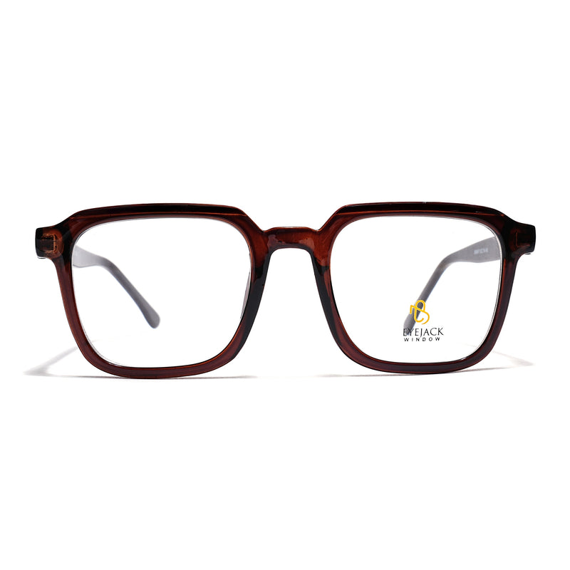Eyejack Brown Square Eyeglasses for Men & Women (668807FCL2396)