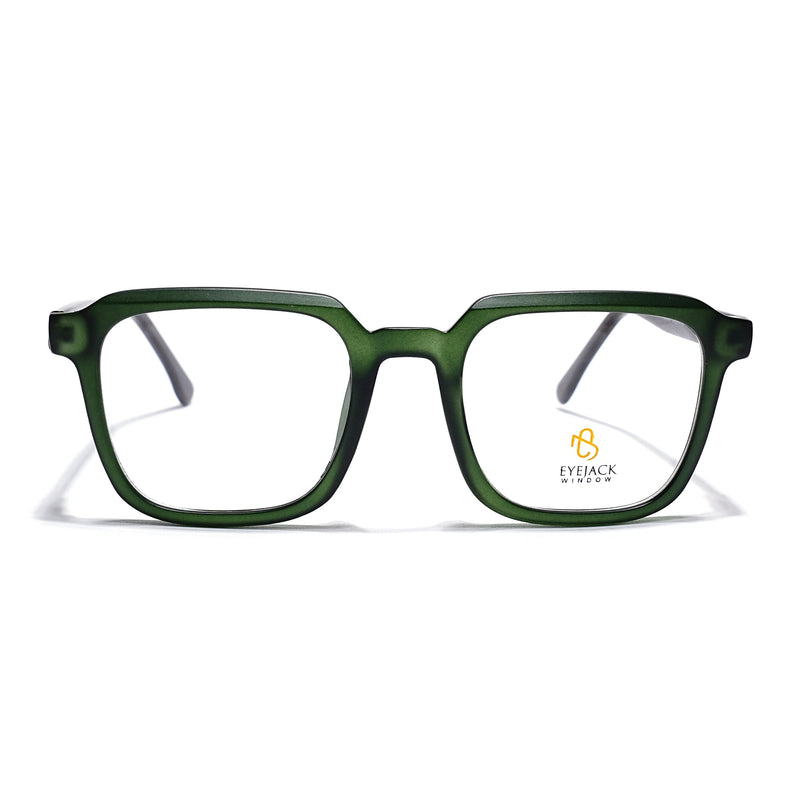 Eyejack Green Square Eyeglasses for Men & Women (668807FCL2397)