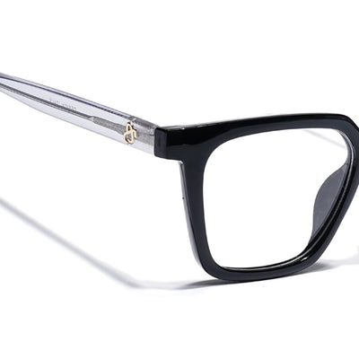 Eyejack Shine Black Wayfarer Eyeglasses for Men & Women (668808FCL2401)