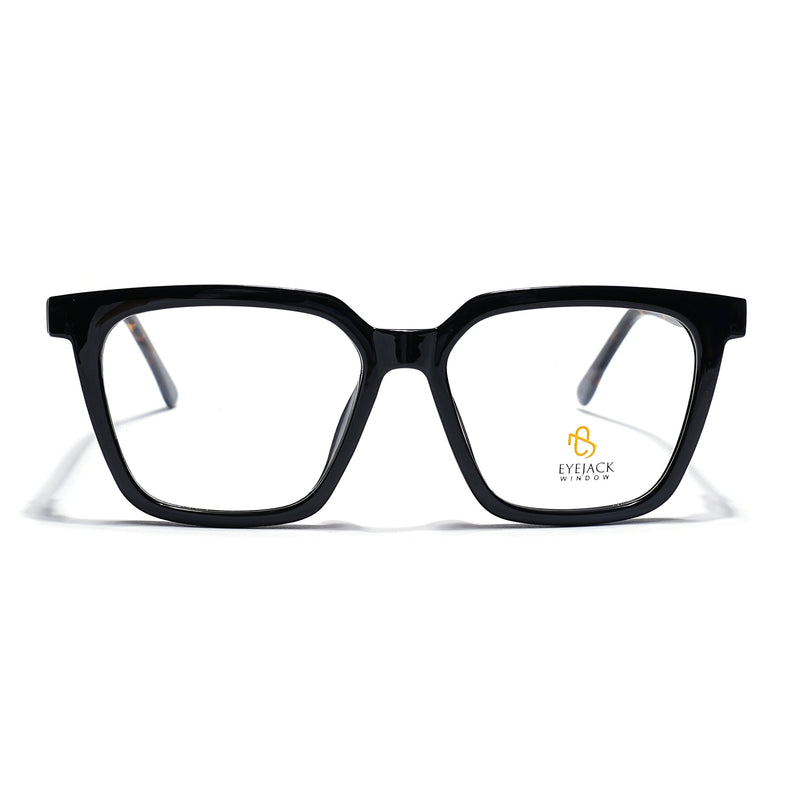 Eyejack Shine Black Wayfarer Eyeglasses for Men & Women (668808FCL2402)