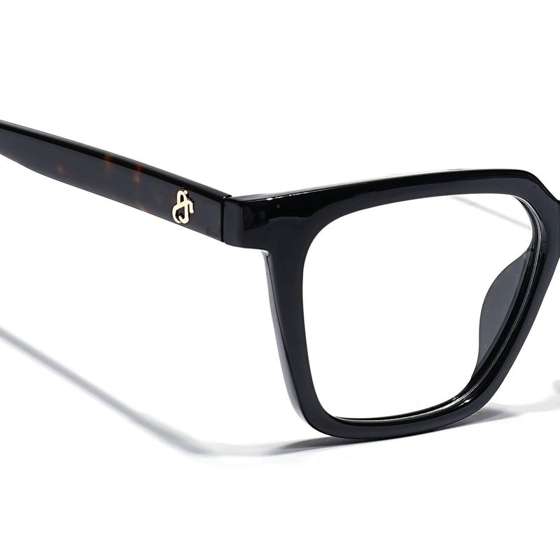 Eyejack Shine Black Wayfarer Eyeglasses for Men & Women (668808FCL2402)