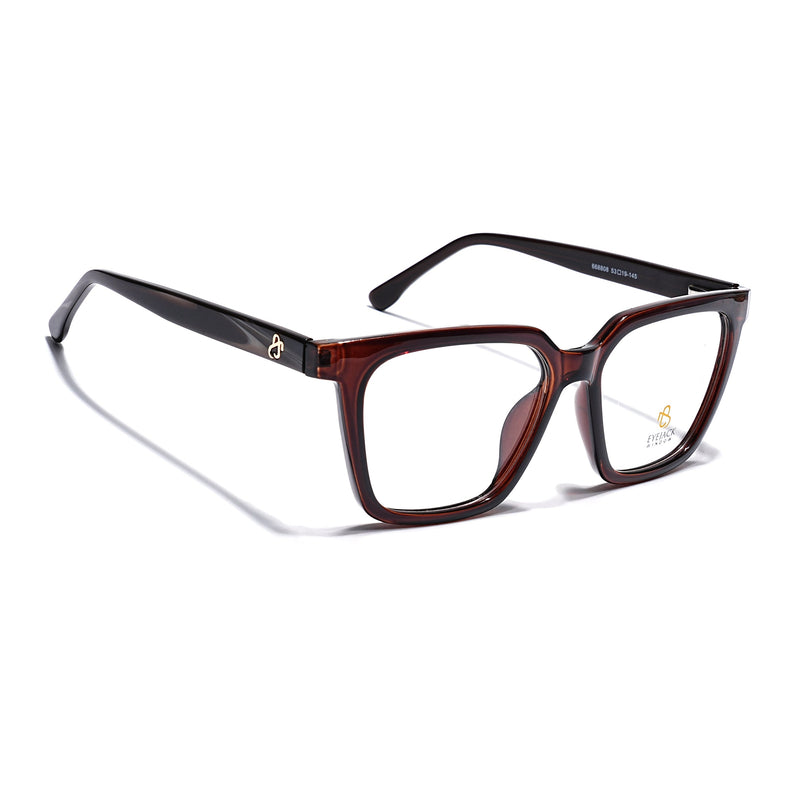 Eyejack Brown Wayfarer Eyeglasses for Men & Women (668808FCL2408)