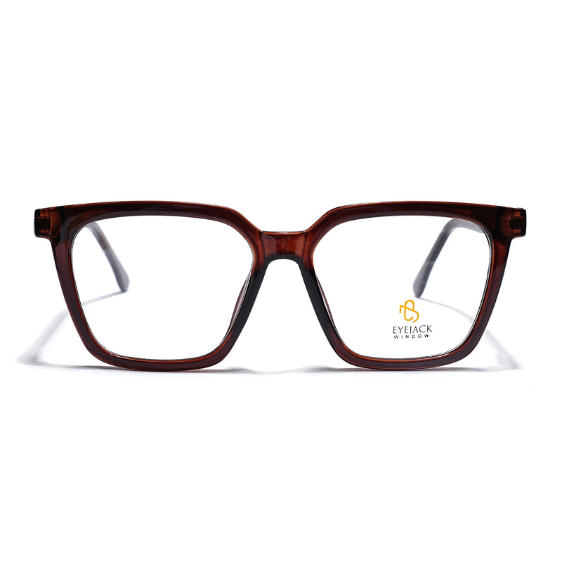 Eyejack Brown Wayfarer Eyeglasses for Men & Women (668808FCL2408)