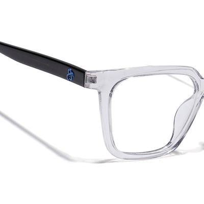 Eyejack Transparent Wayfarer Eyeglasses for Men & Women (668808FCL2410)
