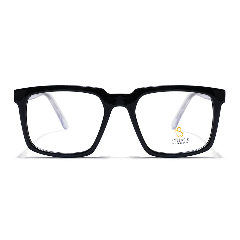 Eyejack Shine Black Wayfarer Eyeglasses for Men & Women (668809FCL2413)