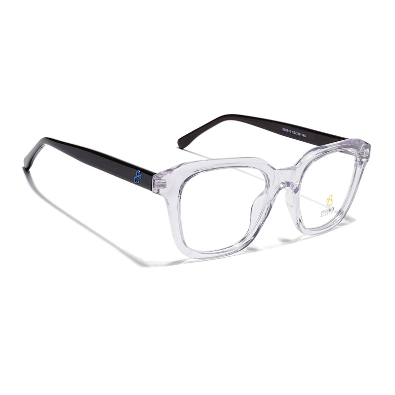 Eyejack Transparent Wayfarer Eyeglasses for Men & Women (668810FCL2434)