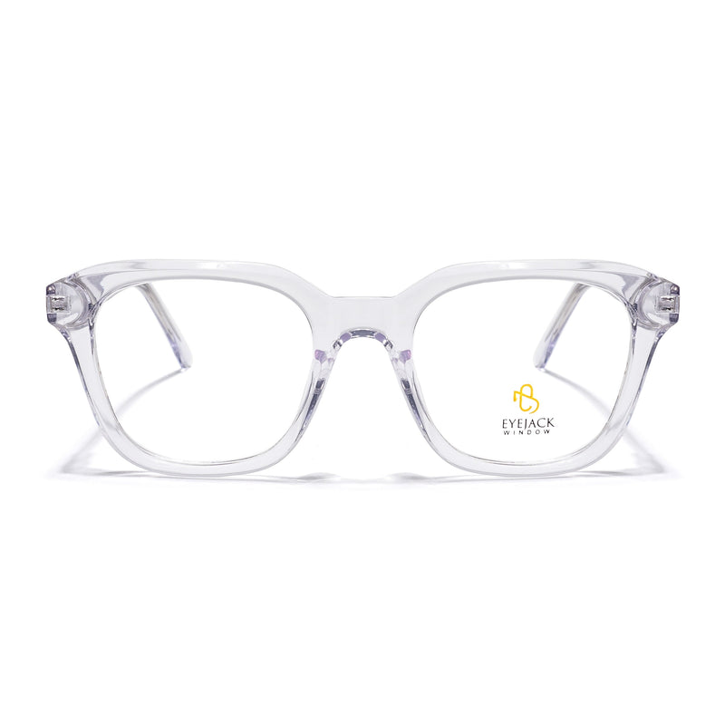 Eyejack Transparent Wayfarer Eyeglasses for Men & Women (668810FCL2435)