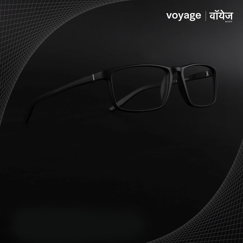 Voyage Active Black Square Eyeglasses for Men & Women (6688MG5665-C1)